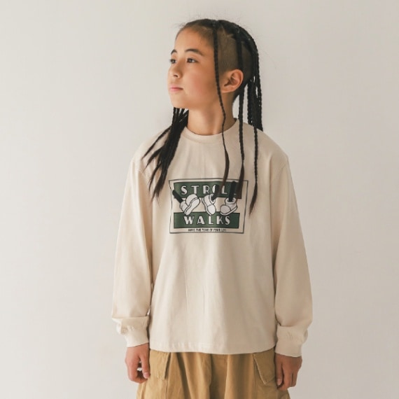 【25PS】STROLL WALKSロングＴシャツ / アイボリー