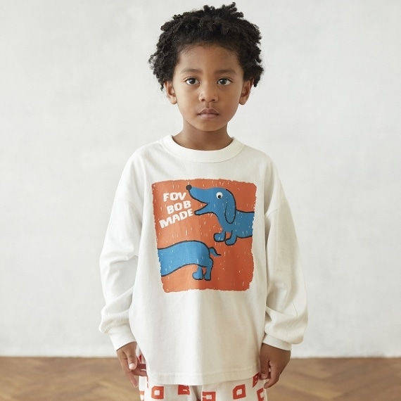【25PS】F/B dog L/S Tシャツ / ホワイト