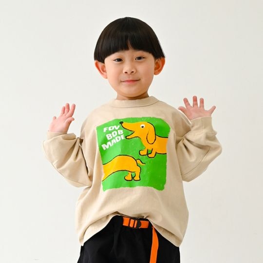 【25PS】F/B dog L/S Tシャツ / エクリュ