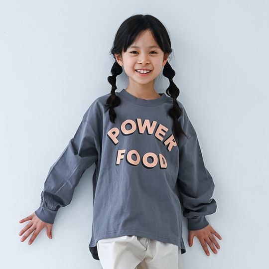 【25PS】POWER FOOD L/S Tシャツ / チャコールグレー