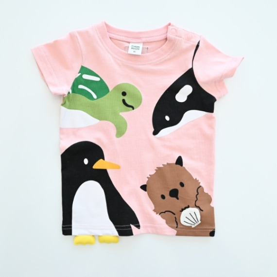 【25SS】海の動物Tシャツ / ピンク
