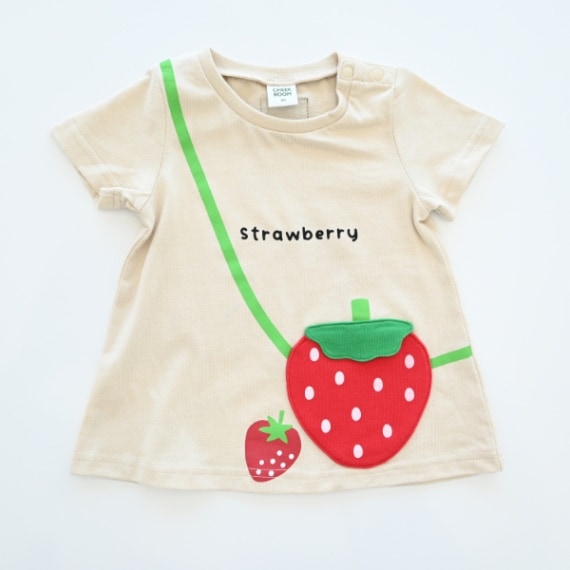 【25SS】いちごポシェットTシャツ / アイボリー