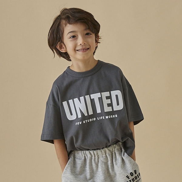 【25SS】UNITED 6分袖Tシャツ / チャコールグレー
