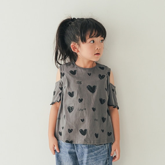 【25SS】ハートTシャツ / チャコールグレー