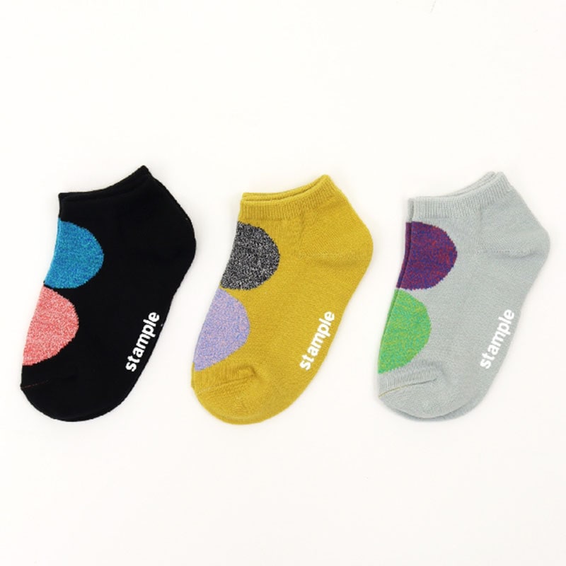 【定番】モザイクドット アンクルソックス3P｜stample（スタンプル）