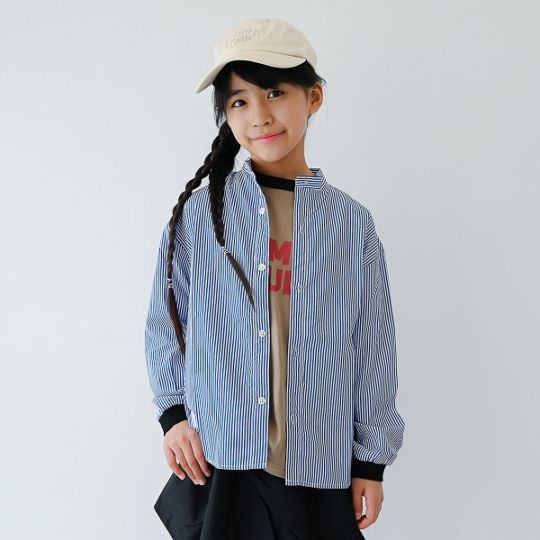 【25FW】ストライプシャツ / ブラック