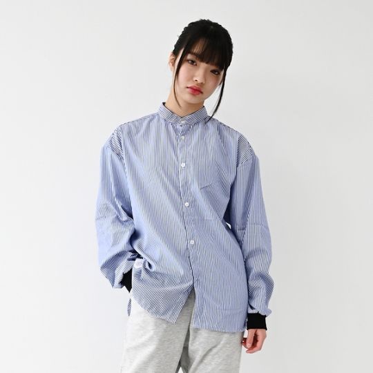 【25FW】ストライプシャツ / ブラック