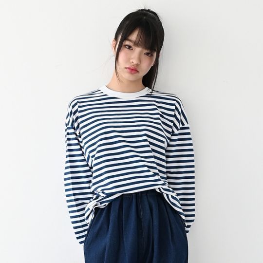 【25FW】ボーダー L/S Tシャツ / ブラック