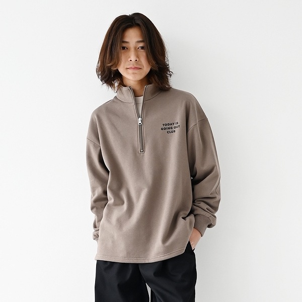 【25FW】ハーフジップトレーナー / 杢グレー