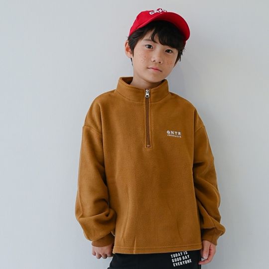 【25FW】フリースハーフジッププルオーバー / キャメル