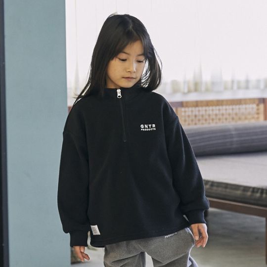 【25FW】フリースハーフジッププルオーバー / 杢グレー