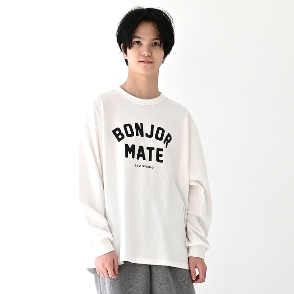 【25FW】BONJOURMATE L/S Tシャツ / チャコールグレー