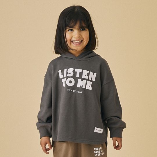 【25FW】LISTEN TO ME パーカー / チャコールグレー