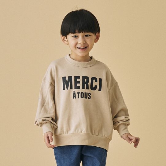 25FW】MERCI ビッグトレーナー / エクリュ | 全品（サイズ） | 子供服
