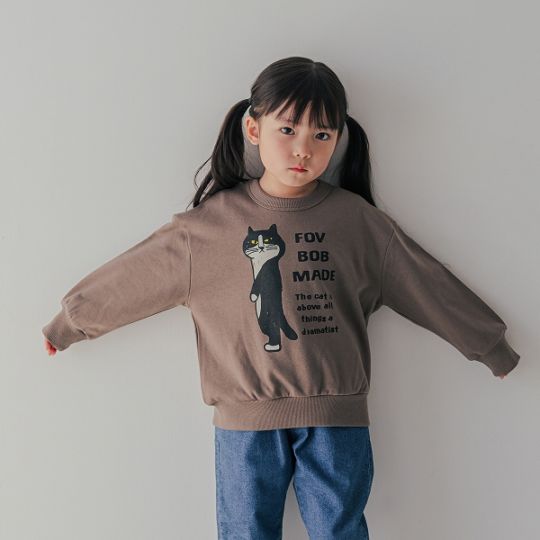 【25FW】F/B CAT ビッグトレーナー / チャコールグレー