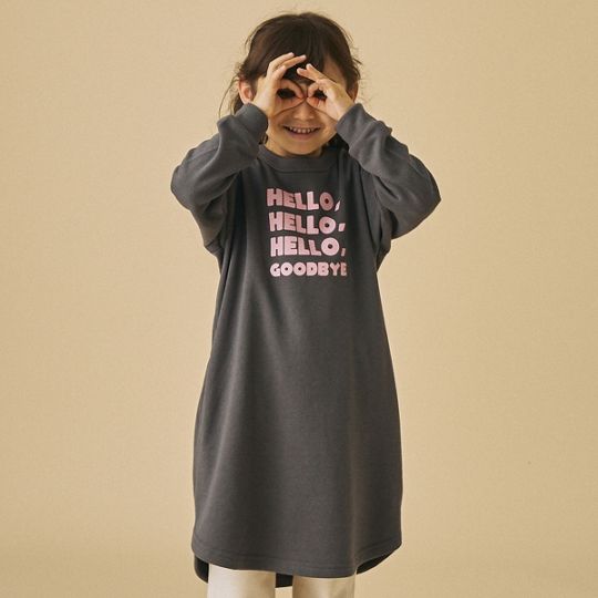 【25FW】HELLO スウェットワンピース / チャコールグレー