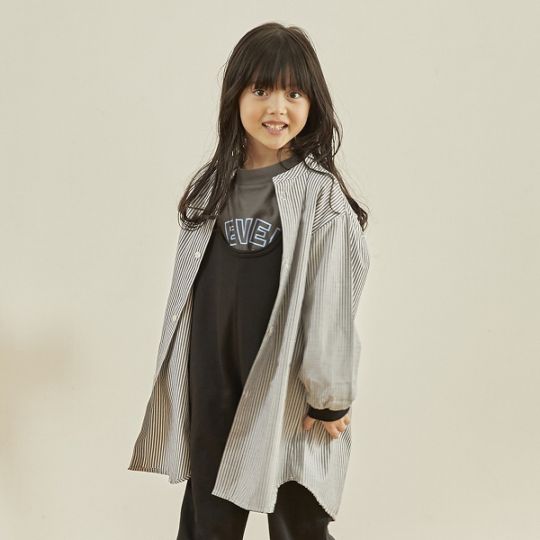 【25FW】ストライプチュニックシャツ / ブルー