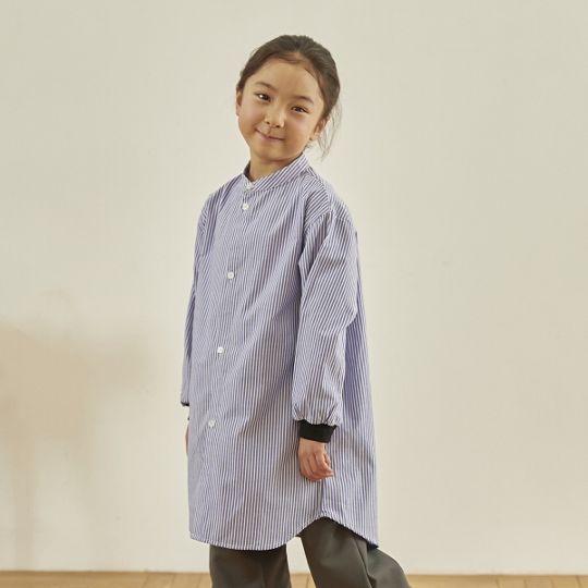 【25FW】ストライプチュニックシャツ / ブルー