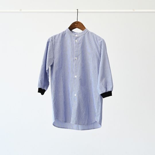 【25FW】ストライプチュニックシャツ / ブラック