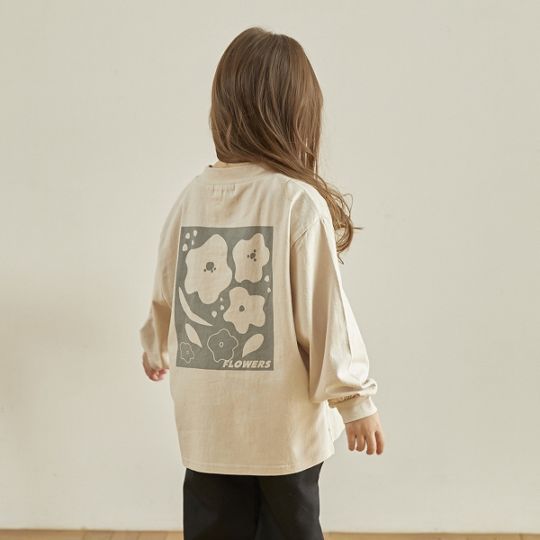 【25FW】FLOWERS L/S Tシャツ / サンド
