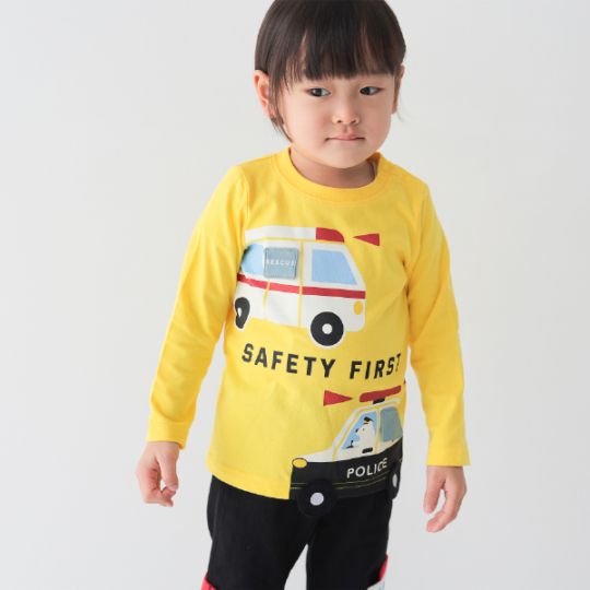 【25FW】働く車 ロングＴシャツ / イエロー