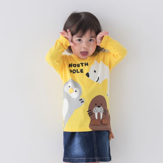 【25FW】北極南極動物 ロングＴシャツ / ブルー