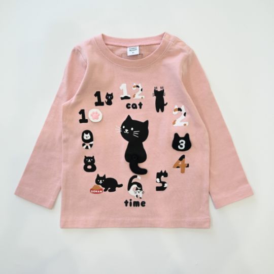 【25FW】ねこ時計 ロングＴシャツ / アイボリー