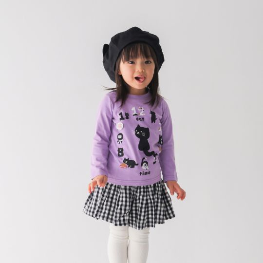 【25FW】ねこ時計 ロングＴシャツ / アイボリー