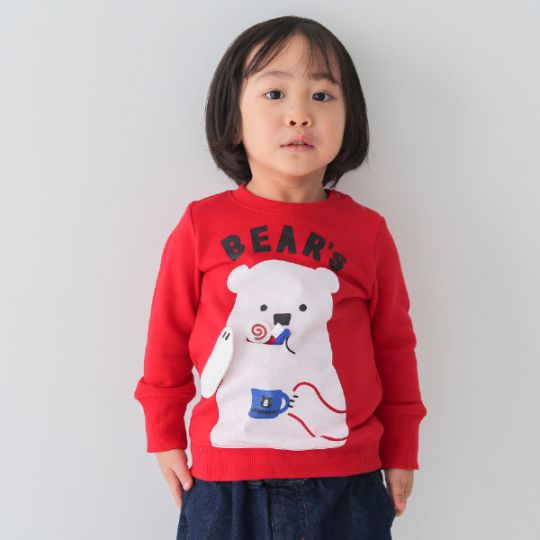 【25FW】しろくまの歯磨き トレーナー / ブルー