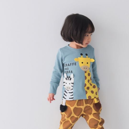 【25FW】きりんとしまうま トレーナー / アイボリー