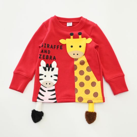 【25FW】きりんとしまうま トレーナー / レッド