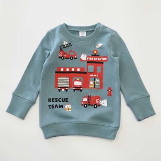 【25FW】おばけの消防車 トレーナー / グレー