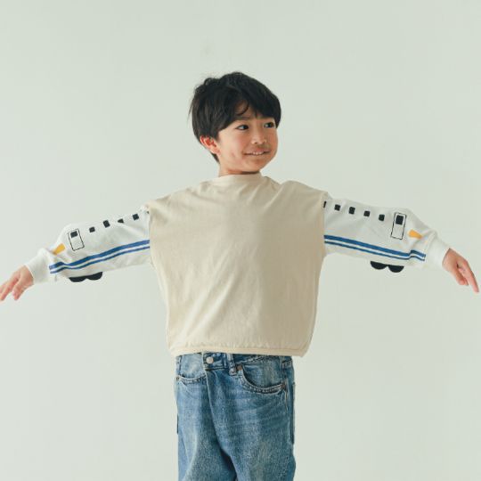 【25FW】新幹線袖 ロングＴシャツ / ブラック