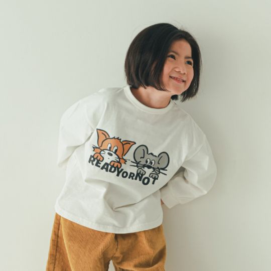 【25FW】キャットとマウス ロングＴシャツ / オフホワイト