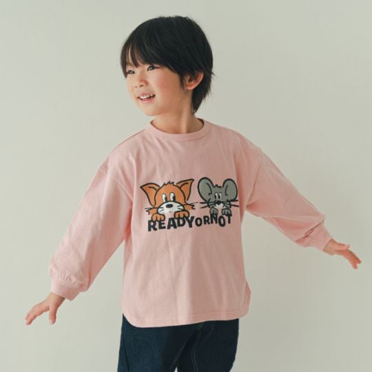 【25FW】キャットとマウス ロングＴシャツ / ピンク