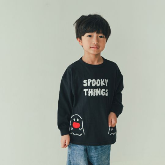 【25FW】おばけポケット ロングＴシャツ / ブルー