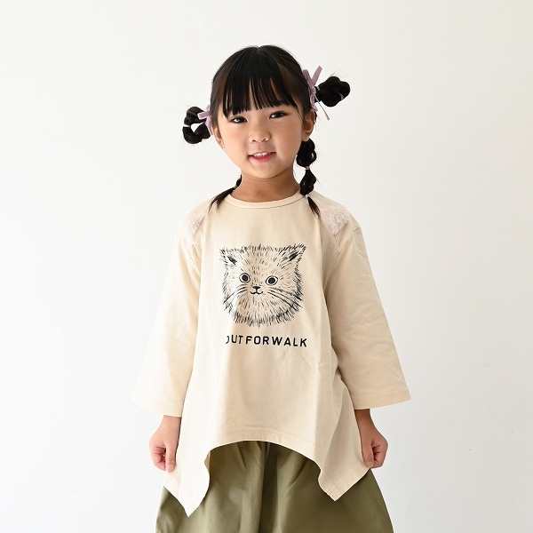 【25FW】ねこ ロングＴシャツ / ブラック
