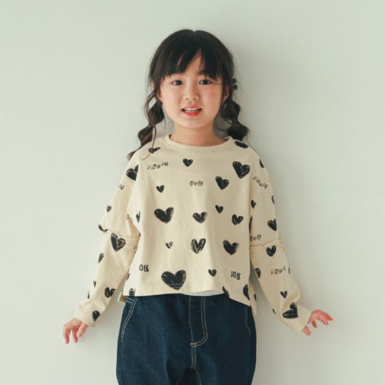 【25FW】ハート ロングＴシャツ / オフホワイト