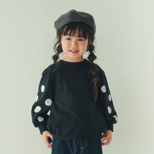 【25FW】袖バルーンドット ロングＴシャツ / ブラック