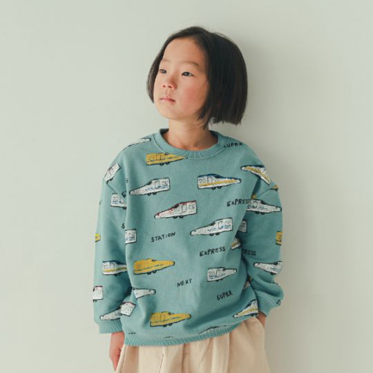 【25FW】新幹線柄 トレーナー / ラベンダー