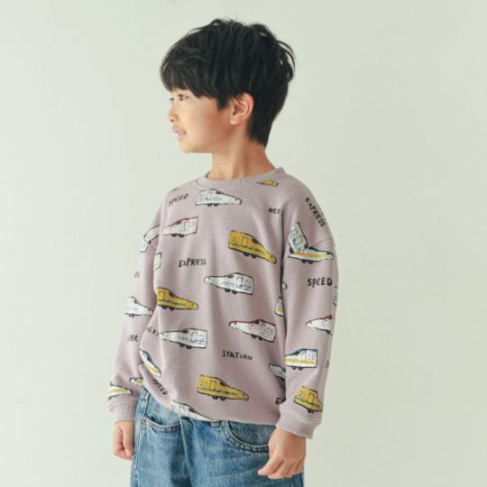 【25FW】新幹線柄 トレーナー / ラベンダー
