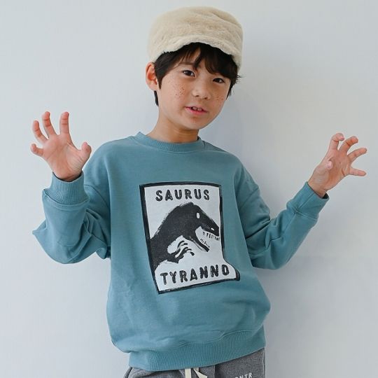 【25FW】恐竜トゲトゲ トレーナー / ブラック