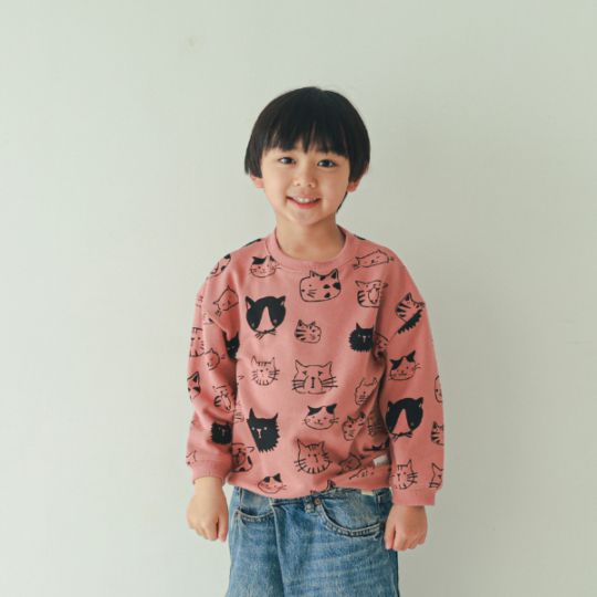 【25FW】いろんなねこ トレーナー / ブルー