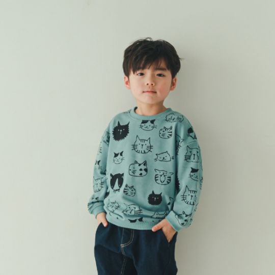 【25FW】いろんなねこ トレーナー / ブルー