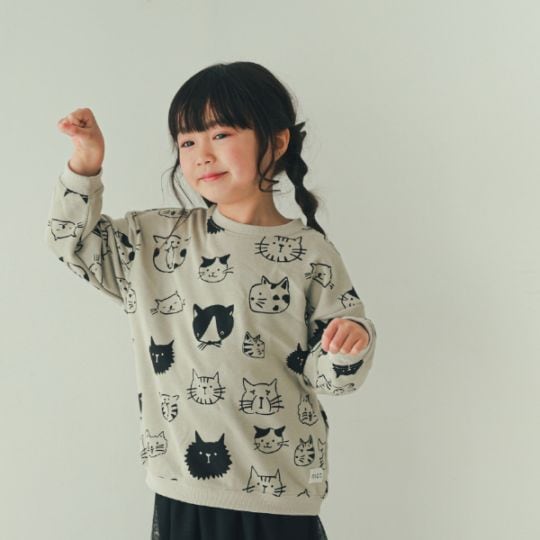 【25FW】いろんなねこ トレーナー / カメオブラウン