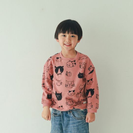 【25FW】いろんなねこ トレーナー / グレー