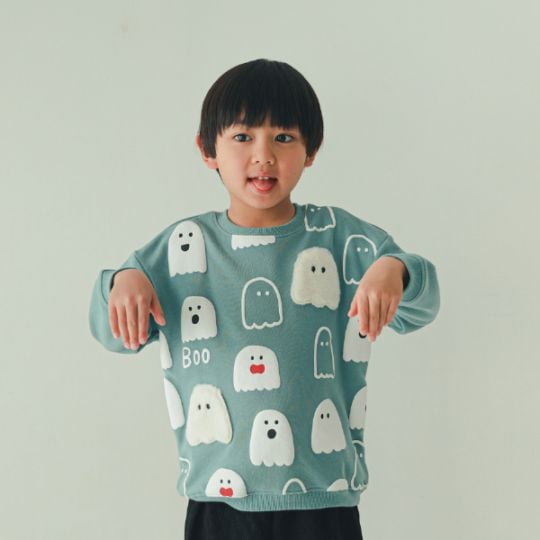 【25FW】おばけ柄 トレーナー / ラベンダー