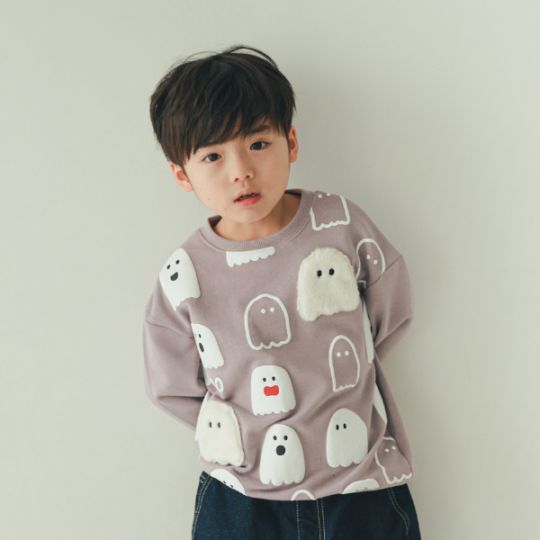 【25FW】おばけ柄 トレーナー / ブルー