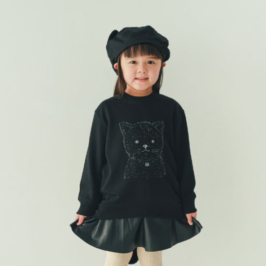 【25FW】ねこ トレーナー / カメオブラウン