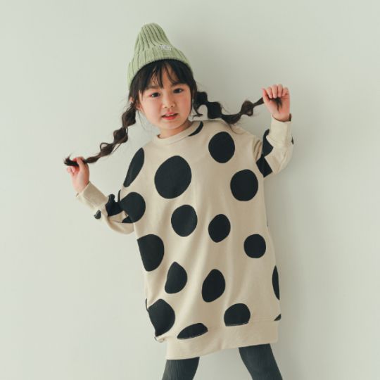 【25FW】ドット スウェットワンピース / ブラック